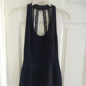 NICOLE MILLER Cocktail Mini Black Halter Dress